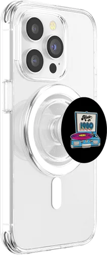 Vista 3 de Made In 1980 Turntable 80s Music Vinyl Record Player Retro PopSockets MagSafe PopGrip for iPhone