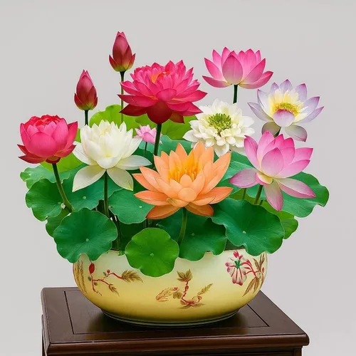 Vista 3 de Más de 30 tazones de semillas de loto bonsái para plantar semillas de flores de lirio acuático, semillas de plantas sin OMG, semillas de jardín