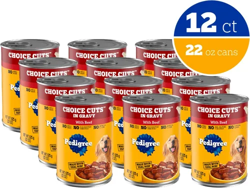 Vista 2 de Alimento húmedo para perros adultos Pedigree, trocittos de carne con salsa Beef in gravy, lean muscle support, 50%+ water for hydration, topper or