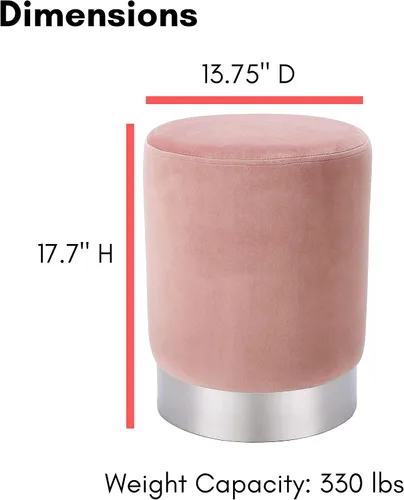 Vista 9 de BIRDROCK HOME Otomana Redonda Reposapiés – Diseño Moderno Suave Acolchado – Ideal para Sala de Estar, Dormitorio – Reposapiés Compacto, Silla