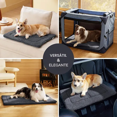 Vista 6 de Bedsure Cama Lavable para Jaula de Perro para Perros Pequeños, Alfombra de Espuma Suave para Suelo de Mascotas, Almohadilla Versátil y Ligera
