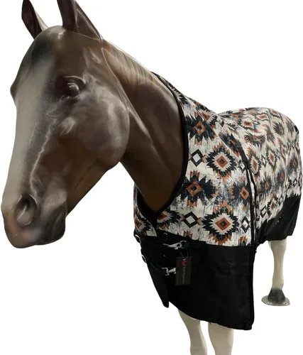 Vista 4 de Sábana de lluvia para caballo de 1200 denier (impermeable/transpirable y a prueba de viento), sábana impermeable transpirable para caballo