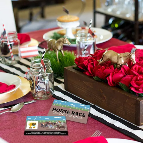Vista 3 de 44 tarjetas para raspar el Kentucky Horse Derby – Juego de carreras de caballos suministros para fiestas