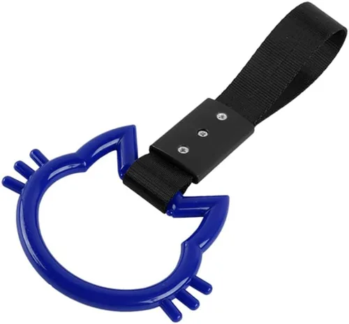 Vista 17 de Q1-TECH, Anillo JDM Tsurikawa japonés para metro, tren, autobús, correa de mano KITTY Cat para parachoques delantero y trasero, anillos