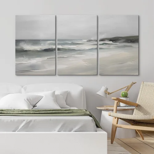 Vista 417 de wall26 Lienzo enmarcado para pared, juego de arte de acuarela pastel, paisaje rural, ilustraciones con formas abstractas, arte moderno, decorativo