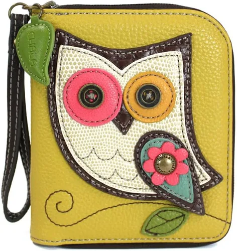 Vista 31 de Chala - Cartera con cremallera, para muñeca, 8 ranuras para tarjetas de crédito, piel sintética resistente Bluebird - Verde azulado