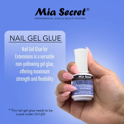 Vista 3 de MIA SECRET PEGAMENTO DE GEL DE UÑAS DE 0.5 Floz PARA EXTENSIONES UV-LED SOAK OFF