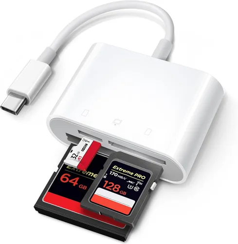 Vista 11 de Cámara Trail USB C Lector de tarjetas SD, ChiaoPio 2 en 1 USB-C a adaptador de tarjeta de memoria con SD MicroSD de doble ranura compatible