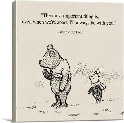 Vista 13 de Arte de pared clásico con cita de Winnie the Pooh, retro, Any Day Spent With You is My Favorite Day Sayings, lienzo, cuadros enmarcados, letrero