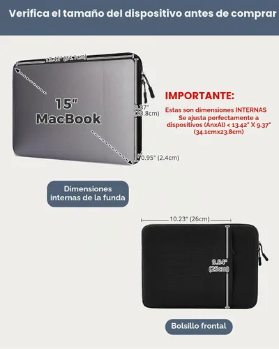 Vista 4 de ProCase Funda para laptop de 15 pulgadas para MacBook Air/Pro de 15 pulgadas M5/M4/M3/M2, Lenovo Googlebook de 15.3", funda delgada de viaje