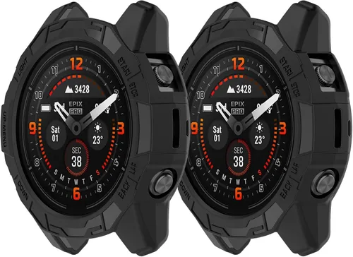 Vista 11 de Fundas protectoras para Garmin Fenix 7X Pro/Epix Pro 51MM - Funda de TPU suave parachoques resistente a prueba de golpes Carcasa protectora - Negro