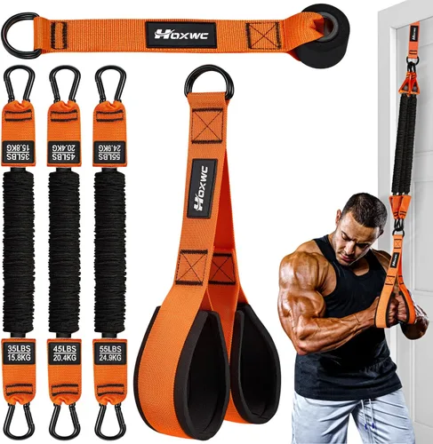 Vista 8 de Resistance Bands with Handles, Exercise Bands with Door Anchor for Working Out, Home Gym Workout Equipment for Push Downs, Tricep, Biceps, Arms