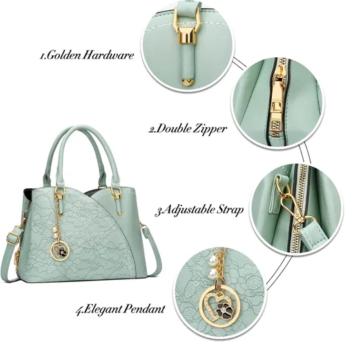 Vista 3 de KKXIU Monederos y bolsos de mano con triple compartimento para mujer, bolso de mano con asa superior