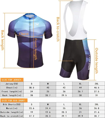 Vista 7 de Conjunto de camiseta de ciclismo para hombre, camiseta reflectante de secado rápido y pantalones cortos de ciclismo acolchados 3D, M