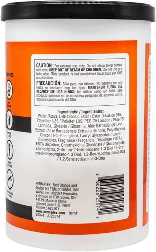 Vista 2 de Toallas de Limpieza de Alta Resistencia Fast Orange Eliminan Grasa Dura, Mugre, Pintura, Resinas, Pegamento y Más, para Manos, Herramientas