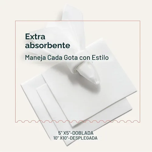 Vista 3 de 200 servilletas de papel desechables para postres y bebidas, hechas en Estados Unidos, suaves y absorbentes, para bares, restaurantes, cafeterías