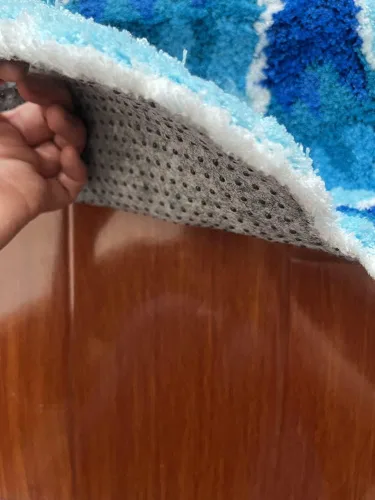 Vista 5 de Alfombra de área con forma floral de peonía azul, alfombra de arte moderno para dormitorio, cocina, baño, alfombra de baño suave, antideslizante