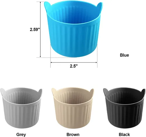 Vista 4 de 8 piezas de moldes de silicona de grado alimenticio de primera calidad, accesorios antiadherentes para freidora de aire, moldes para huevos