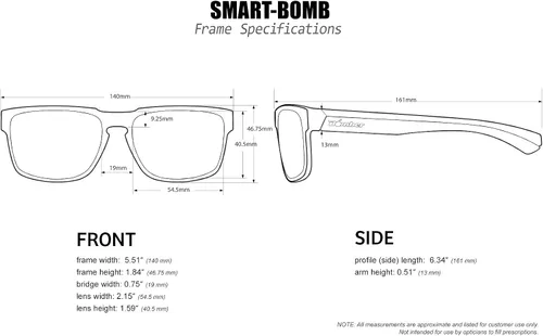 Vista 4 de BOMBER Lentes de sol polarizados para hombre, marco negro mate, lentes de sol polarizados ahumados, forro de espuma gris antideslizante para mayor