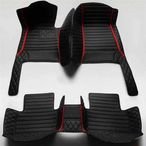 Vista 6 de Alfombrillas de cuero de protección personalizadas para todo tipo de clima, aptas para automóviles, sedán, SUV, automóvil deportivo, tapete Negro