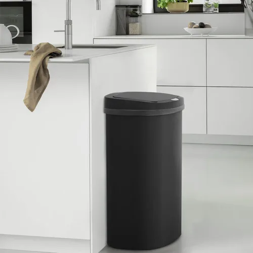 Vista 8 de YRLLENSDAN Cubo de basura de cocina de 13 galones con tapa, bote de basura automático sin contacto para cocina, cubo de basura de plástico PP