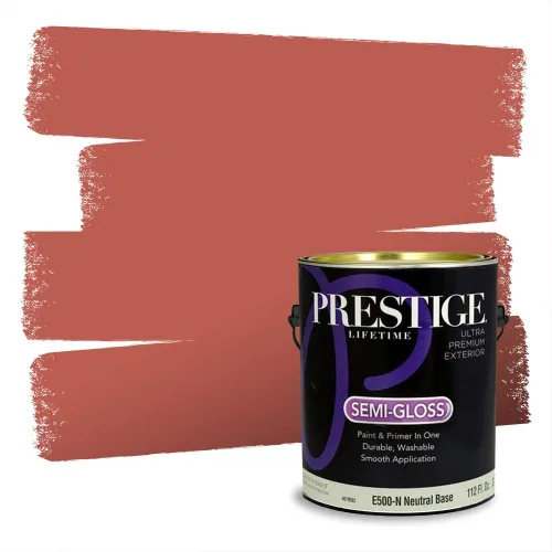 Vista 281 de Prestige Paints Pintura exterior e imprimación en uno, 1 galón, plano, coincidencia comparable de Valspar* Amber Rose*