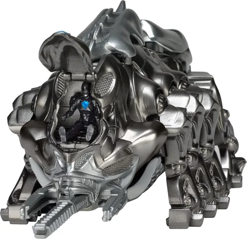 Vista 4 de Power Rangers Movie Mastodon Battle Zord con figura de Ranger Negro – Juguetes de acción Megazord – Catapulta funcional – Black Ranger encaja