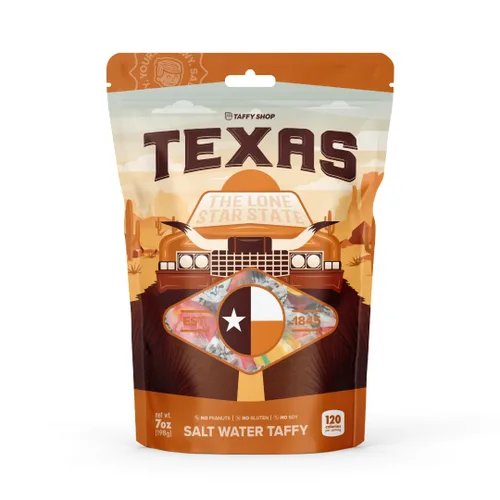 Vista 9 de Taffy Shop Arizona Favorites, caramelo de agua salada - Caramelo masticable suave gourmet, paquete variado, aperitivo dulce a granel, regalo fresco