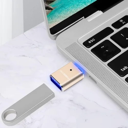 Vista 5 de Adaptador USB C a USB (paquete de 2), USB C macho a USB 3.0 hembra adaptador OTG convertidor compatible con MacBook Pro 2019/2018/2017, MacBook Air