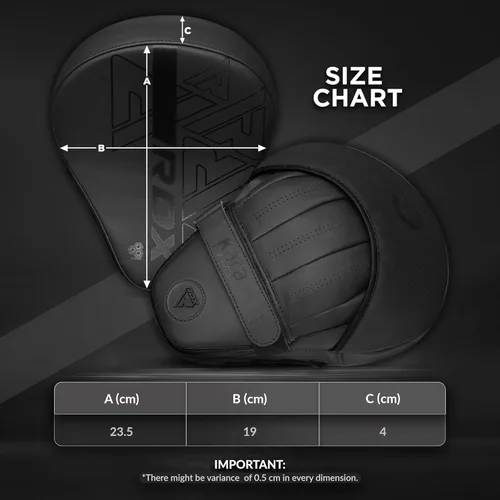 Vista 6 de RDX Almohadillas de boxeo Curvadas Focus Mits, Maya Hide Leather Kara Hook and jab Training Pads, correa ajustable ventilada, MMA Muay Thai