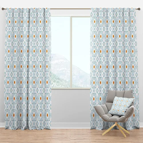 Vista 19 de DesignQ Cortinas opacas con patrón circular pastel retro II para dormitorio, cortinas para sala de estar, cortinas con aislamiento térmico, panel