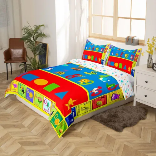 Vista 9 de Capybaras - Juego de funda de edredón tamaño individual, juego de ropa de cama para niños y niñas, diseño de zoológico de dibujos animados, juego