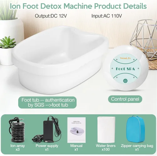Vista 6 de Máquina de desintoxicación iónica para baño de pies, spa de desintoxicación de pies de iones para uso doméstico, salón de belleza, club de spa