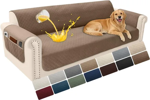 Vista 75 de Fundas de terciopelo 100% impermeables para sofá biplaza, fundas lavables para sofá de 2 plazas, fundas de sofá aptas para mascotas, protector