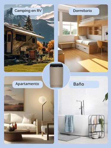 Vista 8 de F.W.WOOLWORTHS - Lavadora completamente automática de 17.7 libras con pantalla LED, lavadora de ropa con bomba de drenaje, 10 programas de lavado