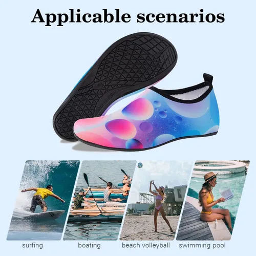Vista 6 de Calcetines acuáticos, zapatos de agua para playa, calcetines de yoga descalzos de secado rápido para surf, piscina, natación, zapatos para mujeres