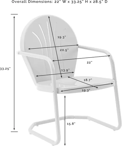 Vista 4 de Crosley Furniture CO1001A-AQ Griffith - Silla retro de exterior, de metal