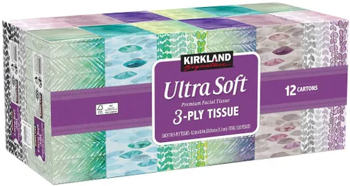 Vista 2 de Kirkland Signature - Pañuelo facial ultra suave, 3 capas, 110 unidades, paquete de 12 artículos 1183579