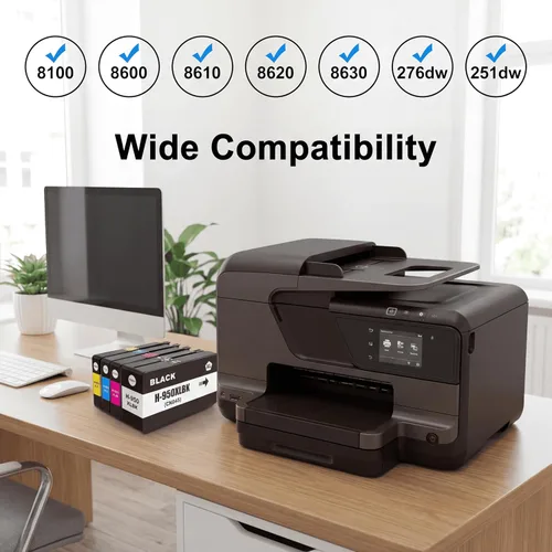 Vista 3 de Ink Cartridges Combo Pack, Compatible Replacement for HP 950/951XL, for OfficeJet Pro 8100, 8600, 8610, 8615, 8620, 8625, 8630, 8660 Printers