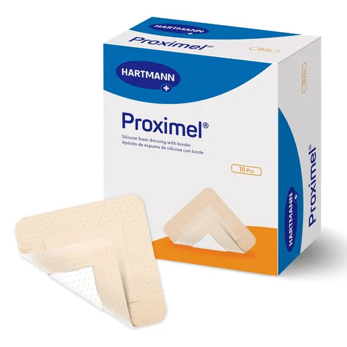 Vista 9 de Hartmann Apósito de espuma de silicona Ag con borde, 4 "x 4" Tamaño Super Absorbent & Breathable Core for Wound Care. Waterproof, Sterile