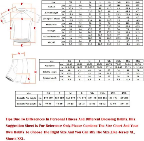 Vista 8 de MOXILYN Conjunto de ropa de ciclismo para hombre, con cremallera completa, transpirable, de secado rápido, camisa + baberos de ciclismo