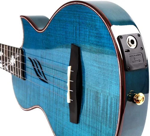 Vista 7 de Enya Tenor All Solid Flame Maple Ukelele con pastilla AcousticPlus incorporada y estuche de lujo
