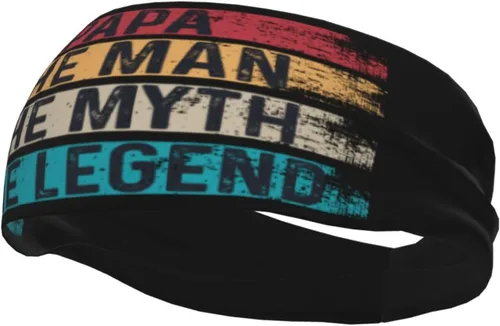 Vista 3 de Papa The Man The Myth The Legend Headband for Men Women Sports Sweatband for Fitness Exercise Moisture Wicking Running Yoga Hairbands