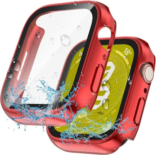 Vista 33 de YIJDACASE - Juego de 2 estuches impermeables para protector de pantalla de Apple Watch Series 10 Series 11 (2025) 46mm con vidrio templado