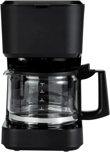 Vista 4 de Amazon Basics Cafetera de goteo de 5 tazas, cafetera con jarra de café de vidrio (0.8 Qt), apagado automático, pausa automática, cesta de filtro
