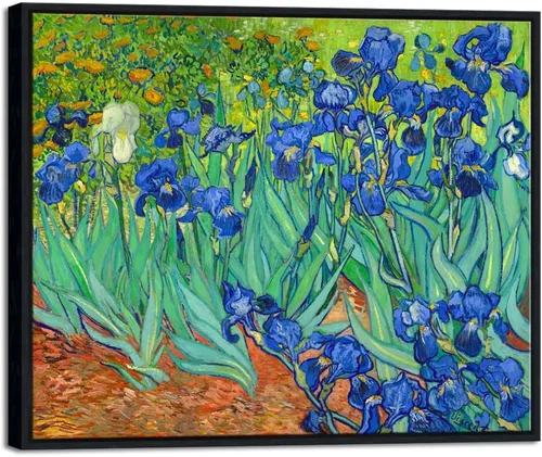Vista 13 de Wieco Art Lienzo enmarcado para pared, impresiones de lirios de Van Gogh, flores famosas, pinturas al óleo, reproducción moderna de lienzo giclée