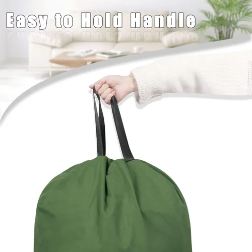 Vista 5 de Sanlykate Bolsa grande de lona de algodón con cordón y asas, organizador de ropa sucia resistente y duradero, bolsa de almacenamiento resistente a