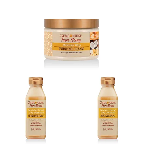 Vista 9 de Creme of Nature Pure Honey Define Moisture Whip Crema Moldeadora, Define y Alarga los Rizos, Fijación Duradera sin Rigidez, Regalo de Cuidado