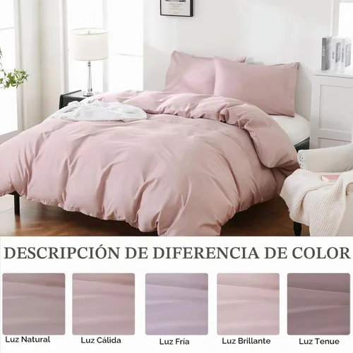 Vista 6 de Funda de edredón 100% algodón orgánico California King de 400 hilos, percal de 104 x 98 pulgadas, funda de edredón satinada, suave y transpirable
