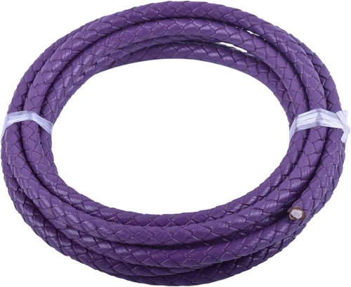 Vista 37 de 2 yardas 8.0mm Cordón redondo de cuero trenzado auténtico marrón antiguo para corbata de bolo